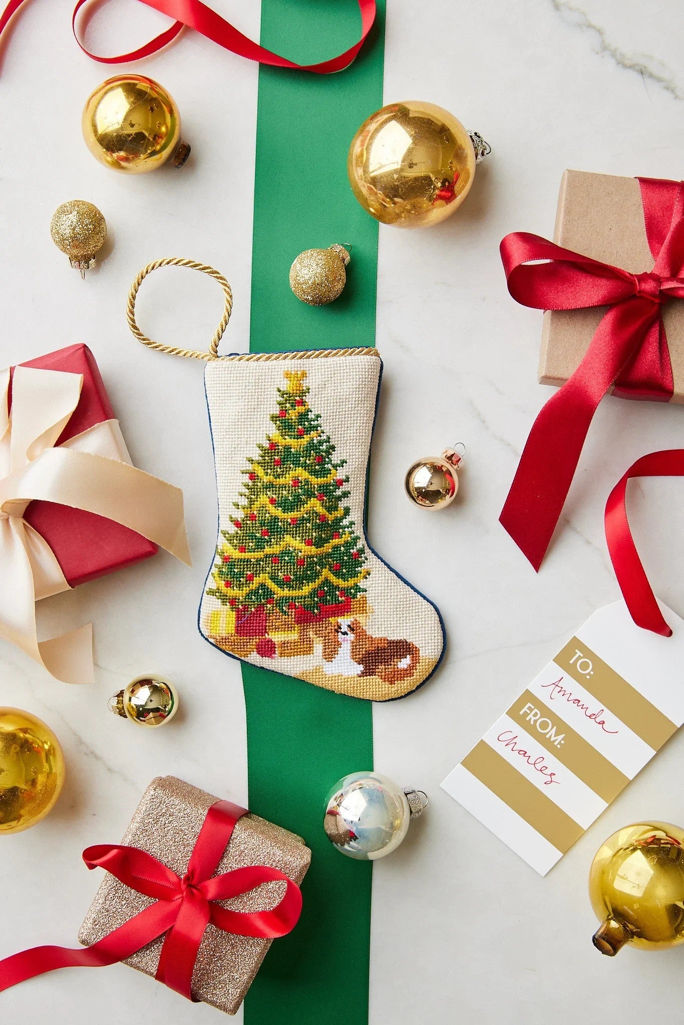 O Christmas Tree Needlepoint Stocking