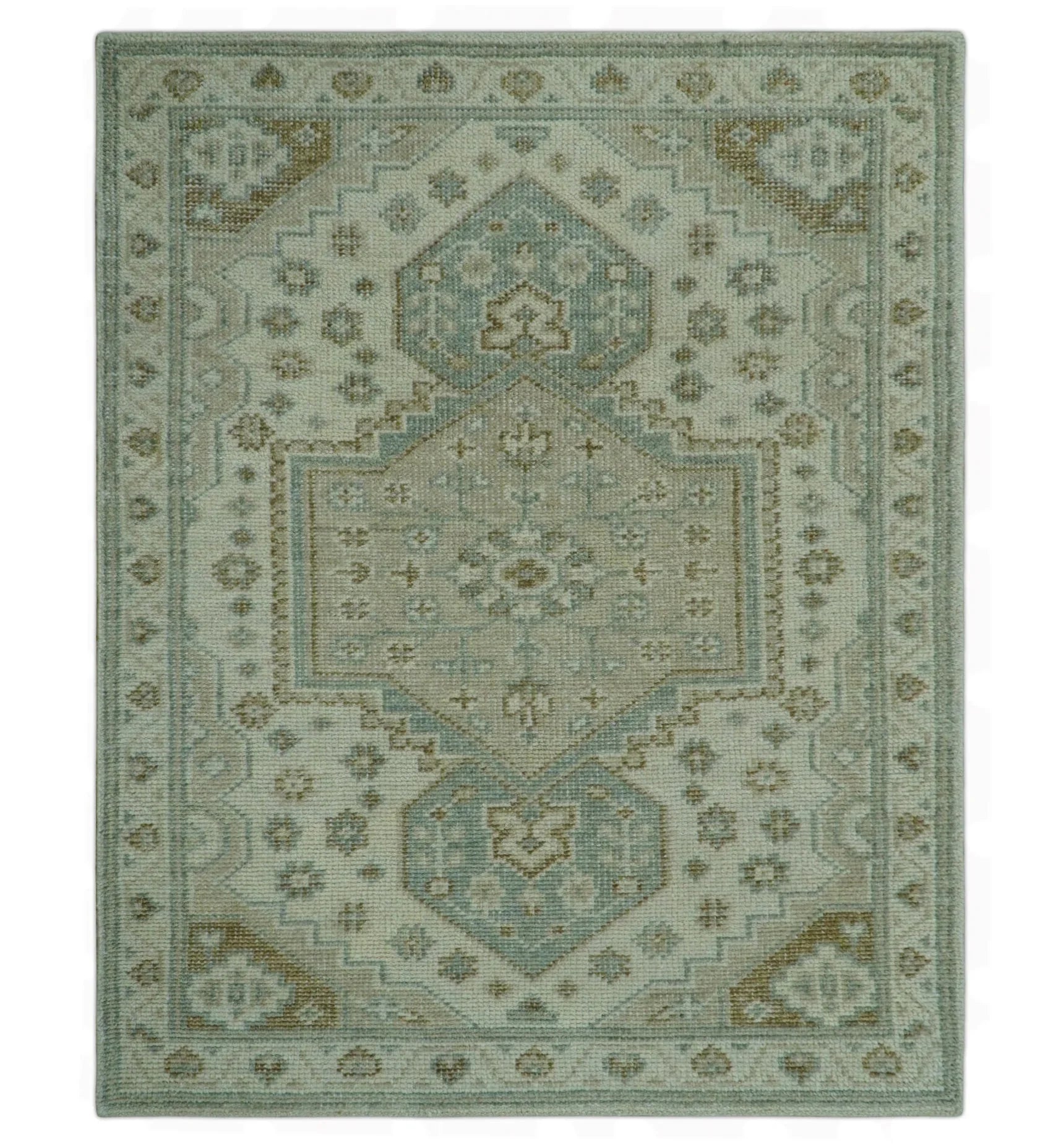 Neutral Ivory, Brown and Gray Hand knotted Traditional Multi Size wool Area Rug - The Mayfair Hall