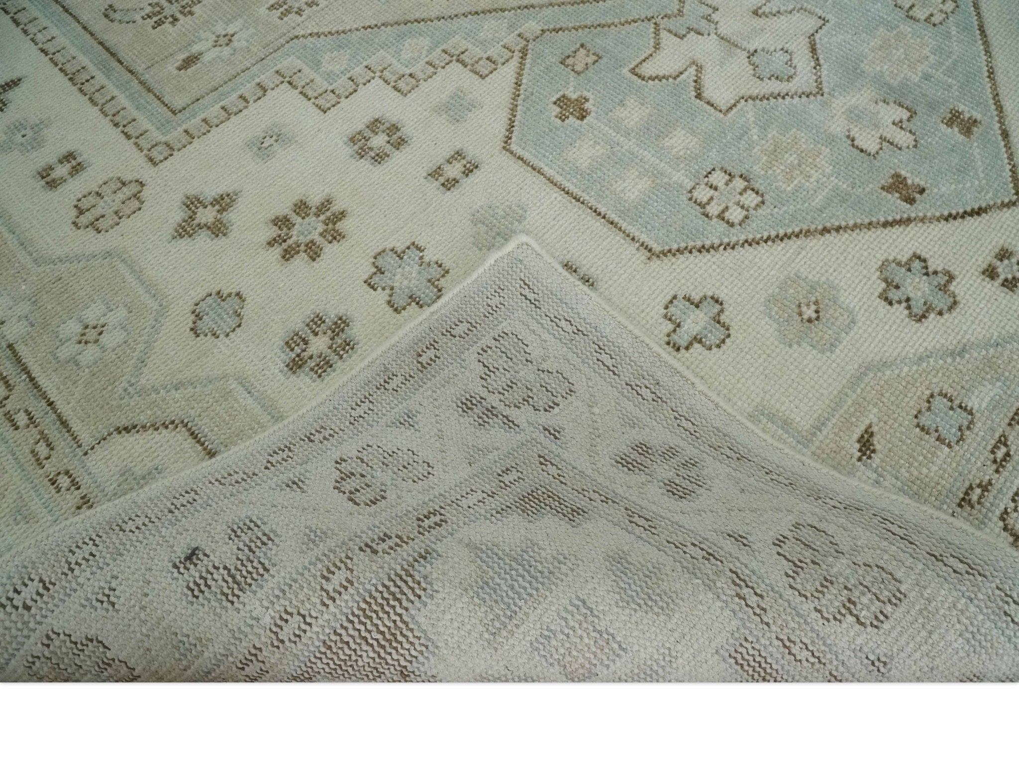 Neutral Ivory, Brown and Gray Hand knotted Traditional Multi Size wool Area Rug