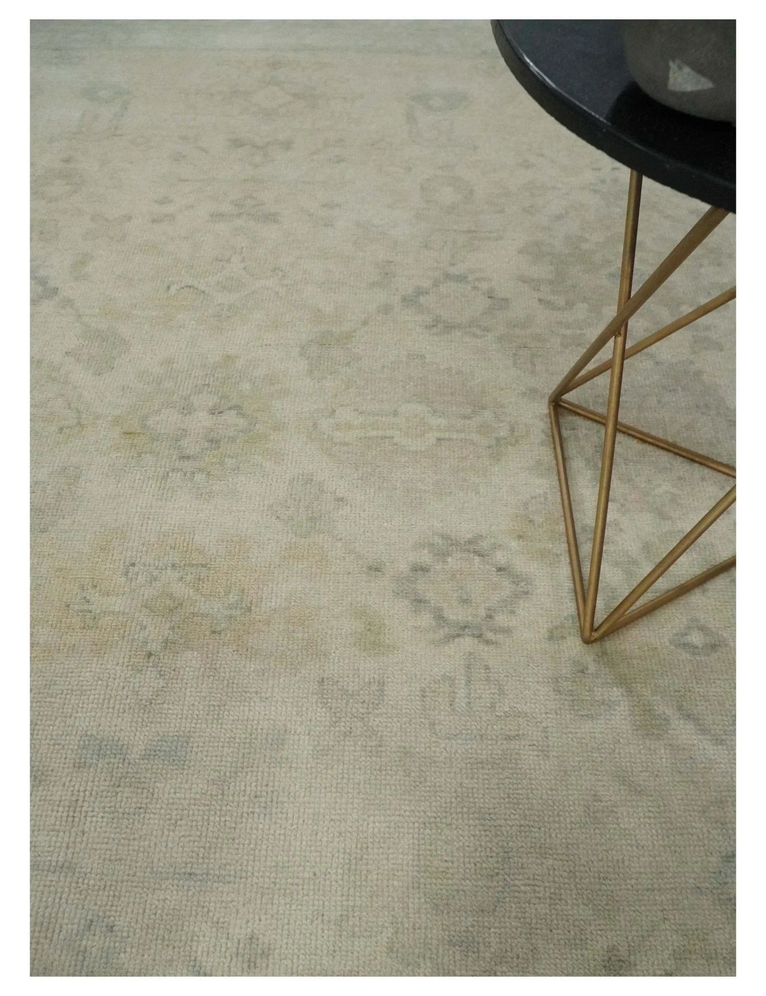 Neutral Tone Traditional Camel and Silver Antique Style Hand knotted Wool Area Rug - The Rug Decor