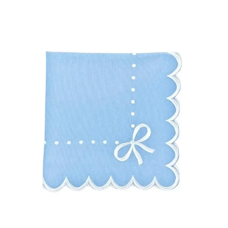 Juliet Bows Cotton Napkin in Blue (Set of 4) - The Mayfair Hall
