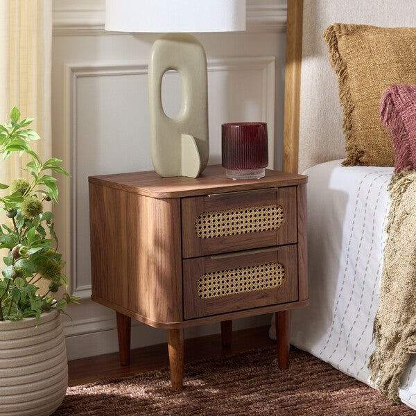 Brey 2 Drawer Nightstand in Walnut