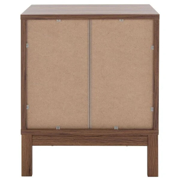 Galio 2 Drawer Nightstand in Walnut with Gold Ring Pulls