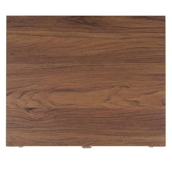 Galio 2 Drawer Nightstand in Walnut with Gold Ring Pulls
