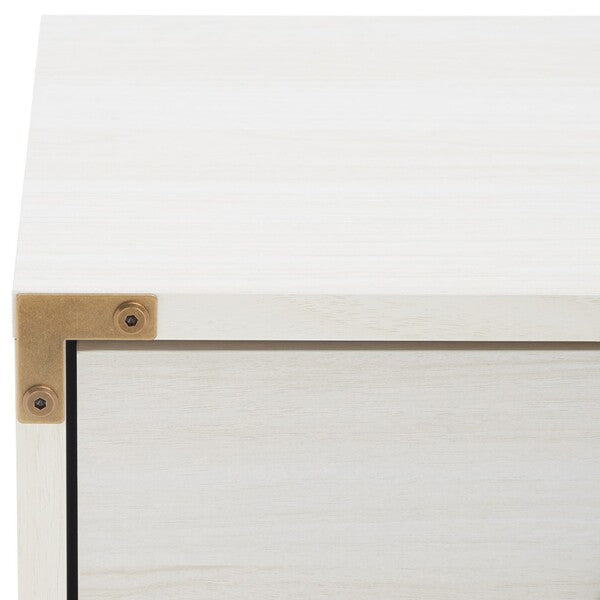 Galio 2 Drawer Nightstand in Bleached White