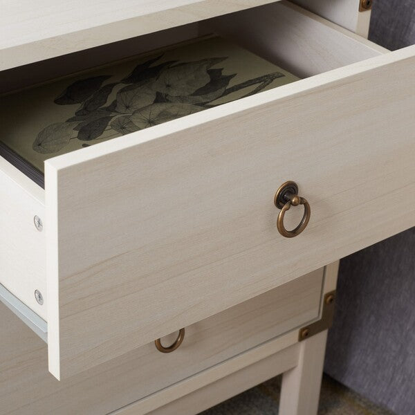 Galio 2 Drawer Nightstand in Bleached White