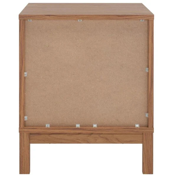 Galio 2 Drawer Nightstand in Oak with Gold Ring Pulls