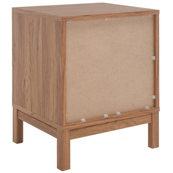 Galio 2 Drawer Nightstand in Oak with Gold Ring Pulls