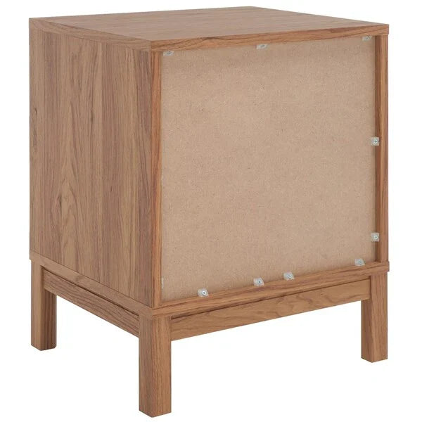 Galio 2 Drawer Nightstand in Oak with Gold Ring Pulls