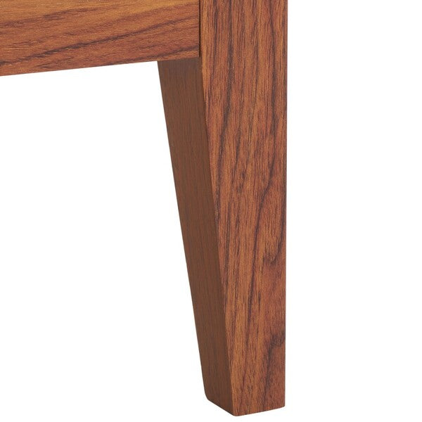 Sondra Wood Drawer & Shelf Nightstand in Walnut with Gold Knob