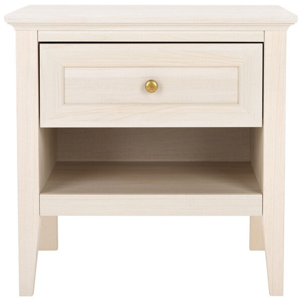 Sondra 1 Drawer 1 Shelf Nighstand in Bleached White