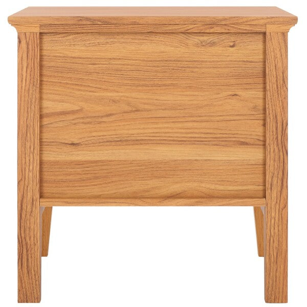 Sondra Wood Nighstand in Oak with Drawer and Shelf