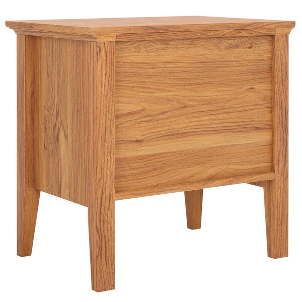 Sondra Wood Nighstand in Oak with Drawer and Shelf