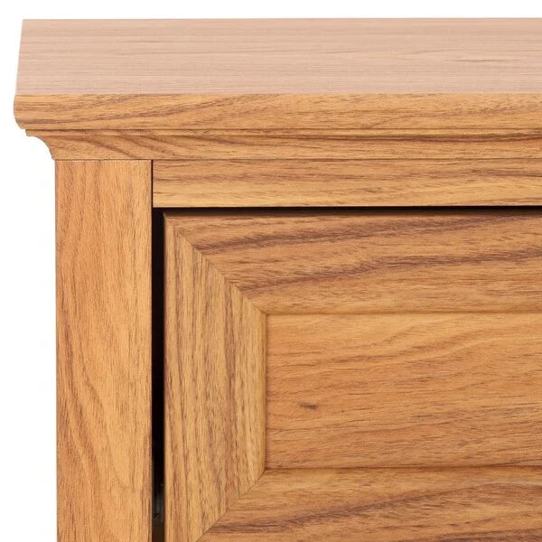 Sondra Wood Nighstand in Oak with Drawer and Shelf