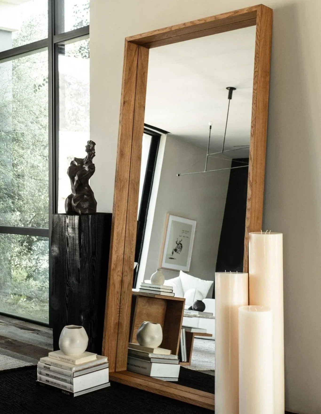 Ojai Floor Mirror - Warm Oak - The Mayfair Hall