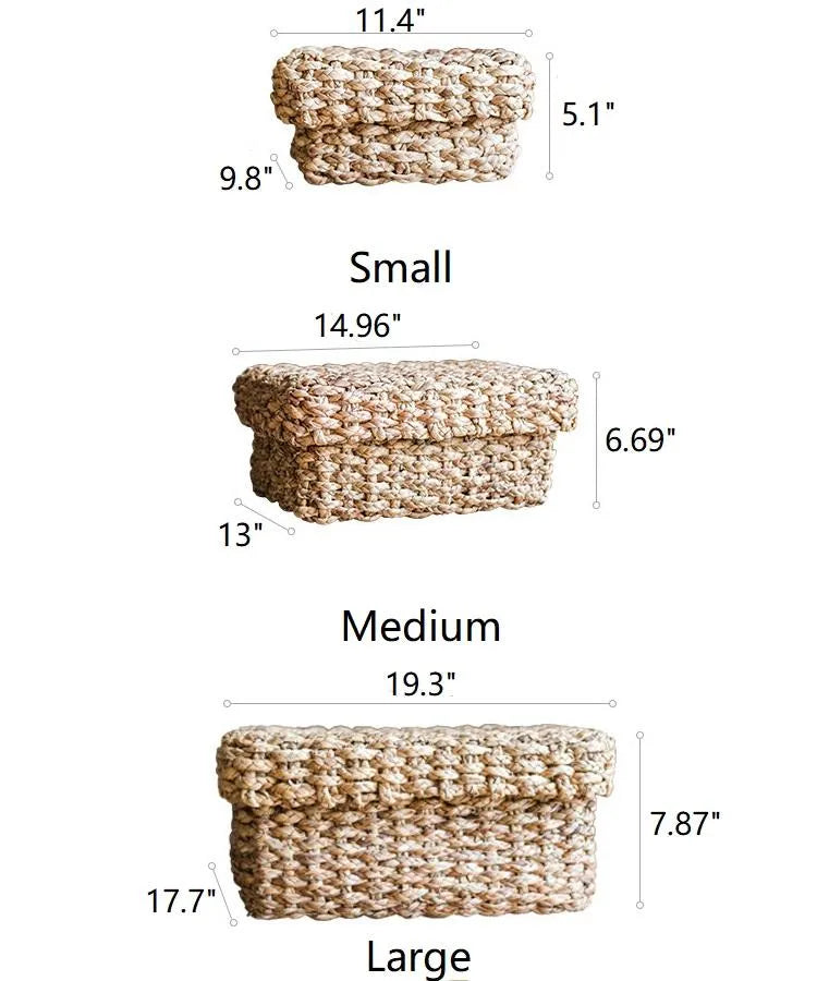 Organic Straw Organizer Storage with Lid - The Mayfair Hall