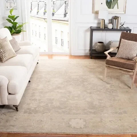 Oushak Wool Rug in Gray - The Mayfair Hall