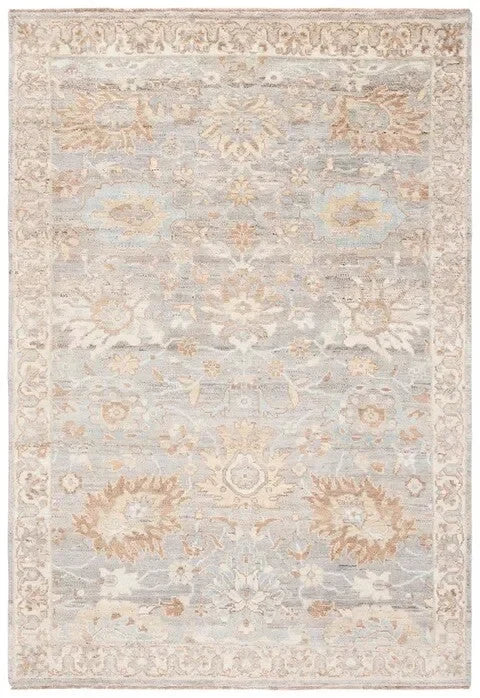 Oushak Wool Rug in Gray and Ivory - The Mayfair Hall