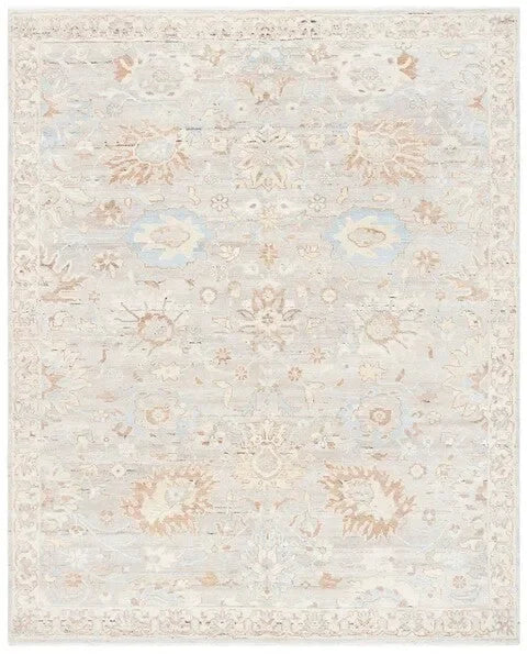 Oushak Wool Rug in Gray and Ivory - The Mayfair Hall