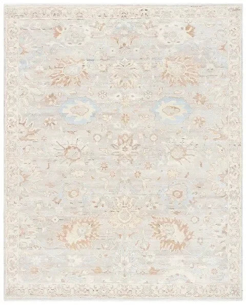 Oushak Wool Rug in Gray and Ivory - The Mayfair Hall