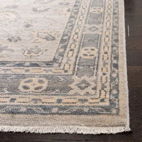Oushak Wool Rug in Silver - The Mayfair Hall