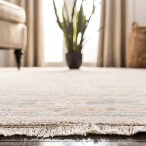 Oushak Wool Rug in Silver - The Mayfair Hall