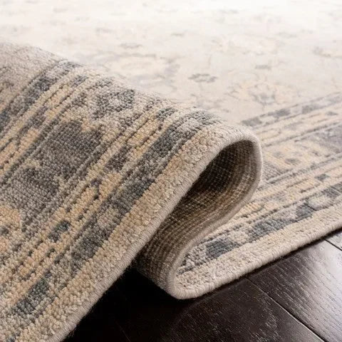 Oushak Wool Rug in Silver - The Mayfair Hall