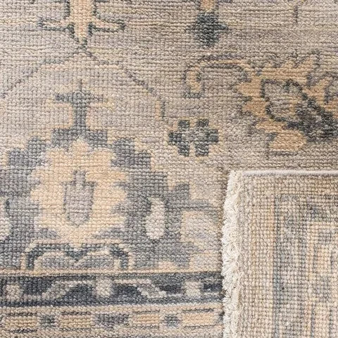 Oushak Wool Rug in Silver - The Mayfair Hall