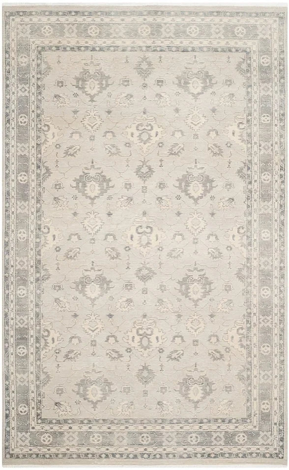 Oushak Wool Rug in Silver - The Mayfair Hall