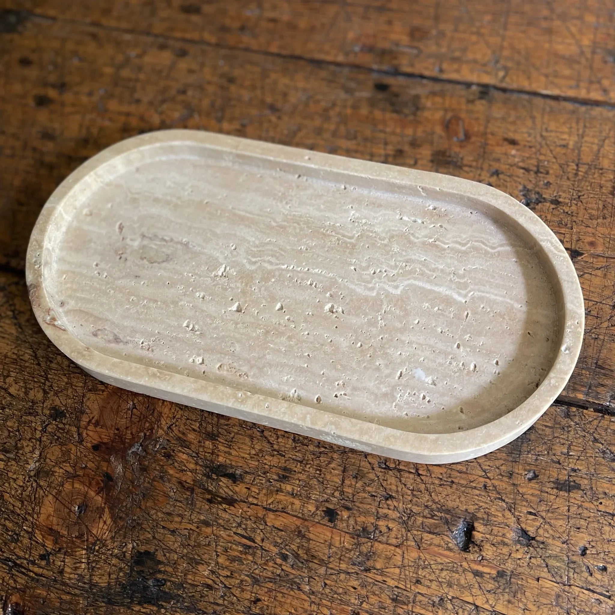 Oval Travertine Tray - The Mayfair Hall