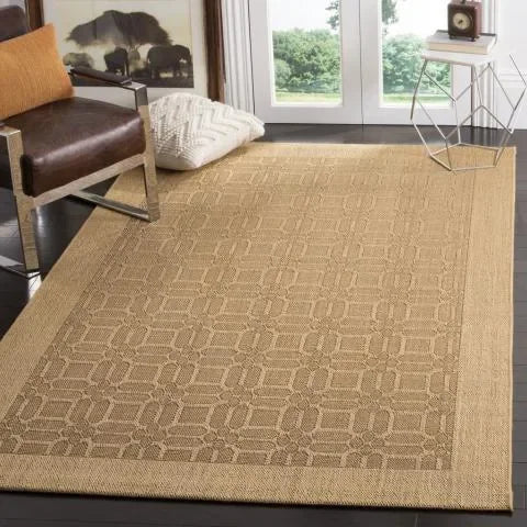 Palm Beach Sisal and Jute Rug in Maize with Geometric Square Pattern - The Mayfair Hall