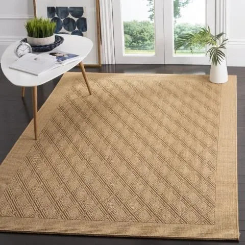 Palm Beach Sisal and Jute Rug in Maize with Geometric Pattern - The Mayfair Hall
