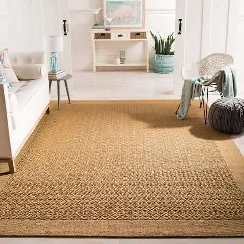 Palm Beach Sisal and Jute Rug in Maize with Lattice Pattern - The Mayfair Hall