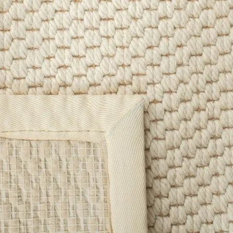 Palm Beach Wool and Sisal Rug in Ivory with Woven Pattern - The Mayfair Hall