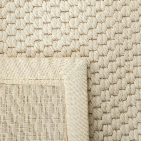 Palm Beach Wool and Sisal Rug in Ivory with Woven Pattern - The Mayfair Hall
