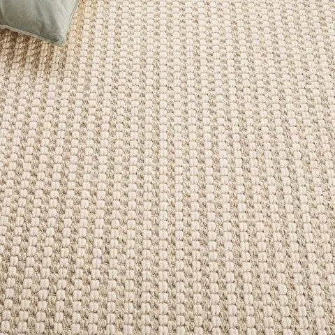 Palm Beach Wool and Sisal Rug in Ivory with Boucle Weave Pattern - The Mayfair Hall