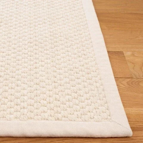 Palm Beach Wool Rug in Ivory Geometric Pattern - The Mayfair Hall