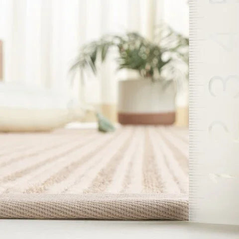 Palm Beach Wool and Sisal Rug in Ivory with Woven Pattern - The Mayfair Hall
