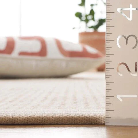 Palm Beach Wool and Sisal Rug in Ivory with Grid-Like Pattern - The Mayfair Hall