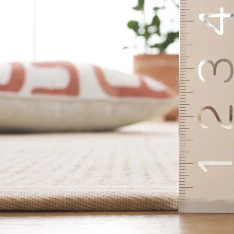 Palm Beach Wool and Sisal Rug in Ivory with Grid-Like Pattern - The Mayfair Hall