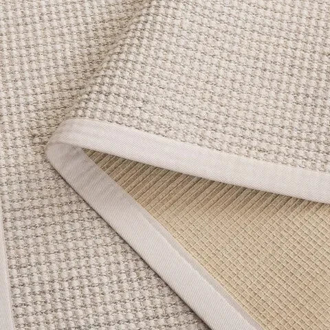 Palm Beach Wool and Sisal Rug in Ivory with Grid-Like Pattern - The Mayfair Hall