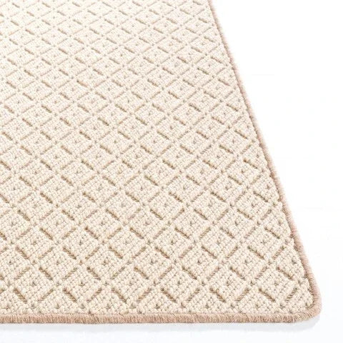 Palm Beach Wool and Jute Rug in Ivory with Lattice Pattern - The Mayfair Hall
