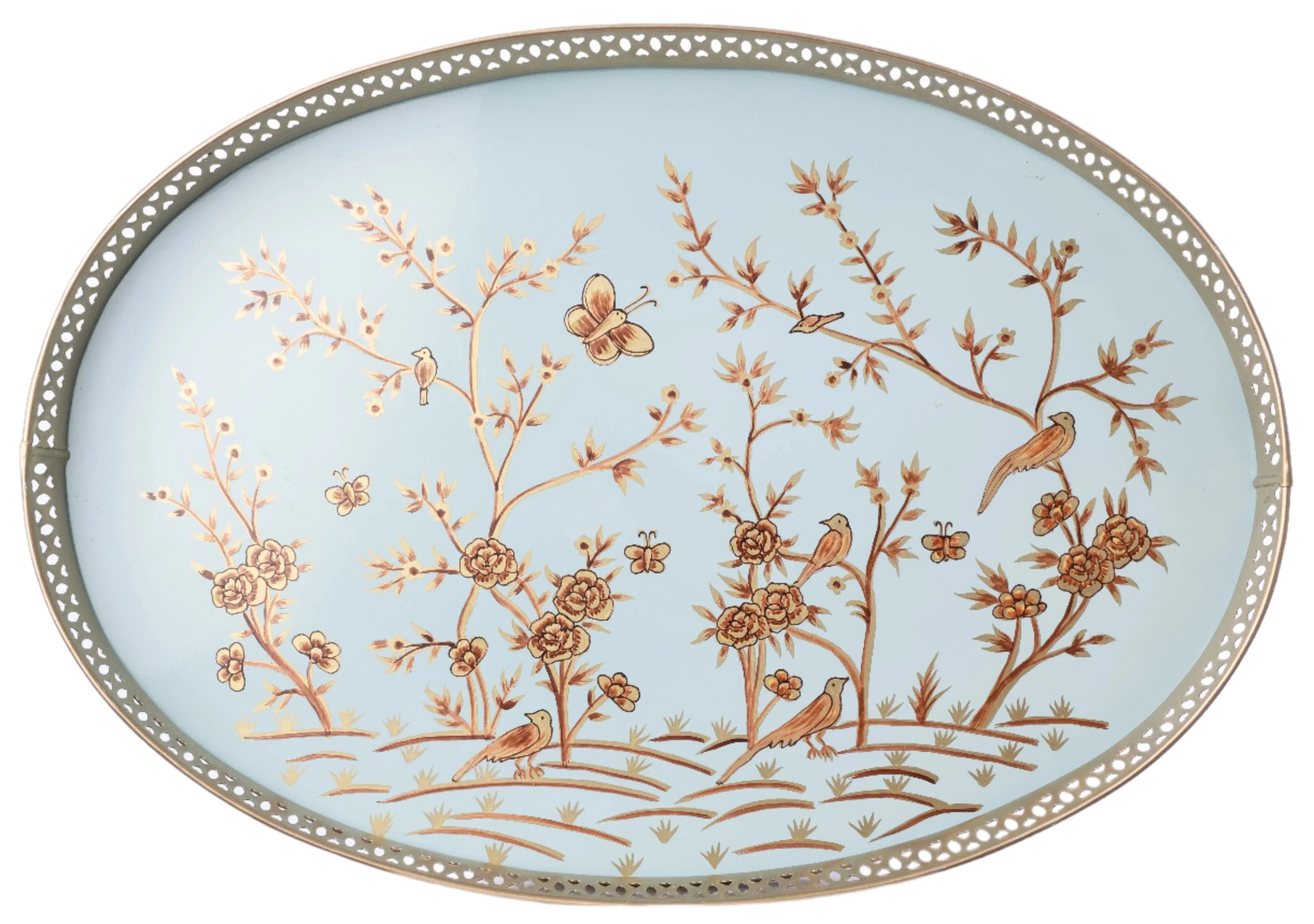 Pale Blue Round Pierced Tray - The Mayfair Hall