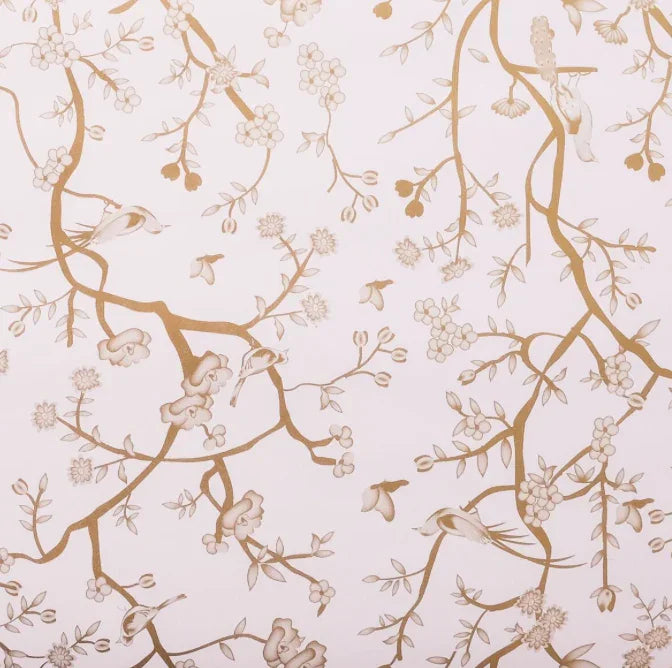 Chinoiserie Gift Wrap in Pink and Gold - The Mayfair Hall