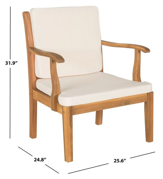 Bradbury 4 Piece Outdoor Living Set in Natural with Beige Cushion