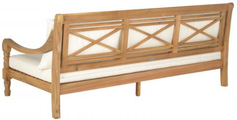 Pasadena Day Bed in Teak Brown with Beige All-weather Cushions