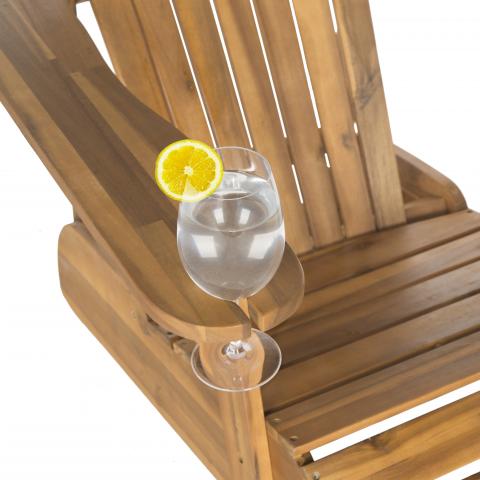 Vista Acacia Wood Adirondack Chair in Natural