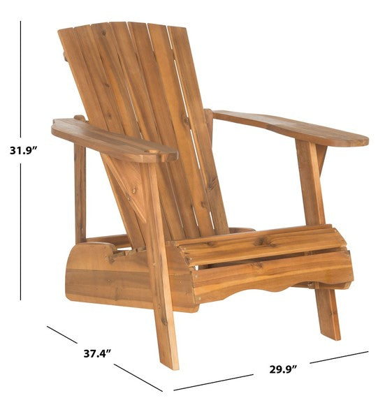Vista Acacia Wood Adirondack Chair in Natural