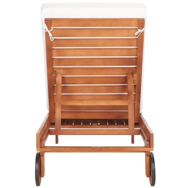 Newport Outdoor Lounge Chair in Natural with Beige Cushion