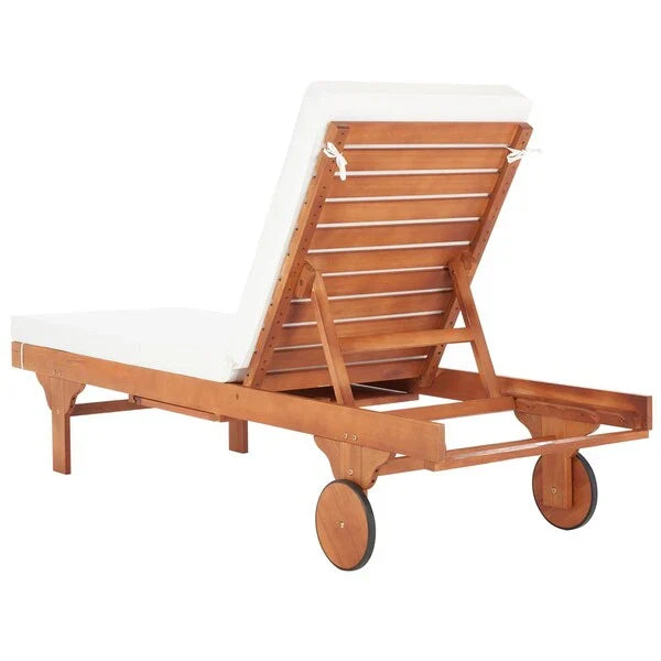 Newport Outdoor Lounge Chair in Natural with Beige Cushion